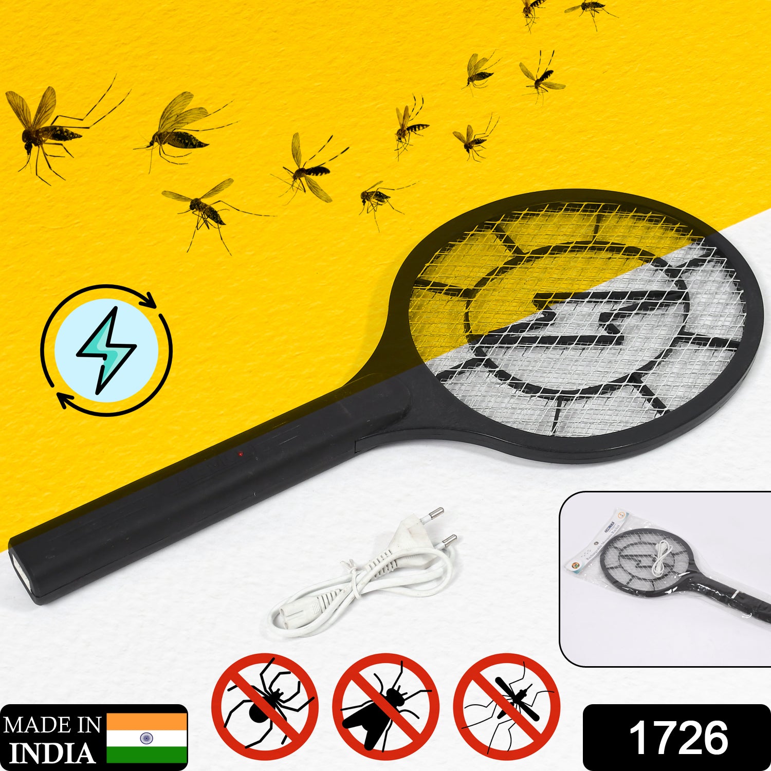 ZappMaster Electric Mosquito Racket | Rechargeable Bug Zapper Bat