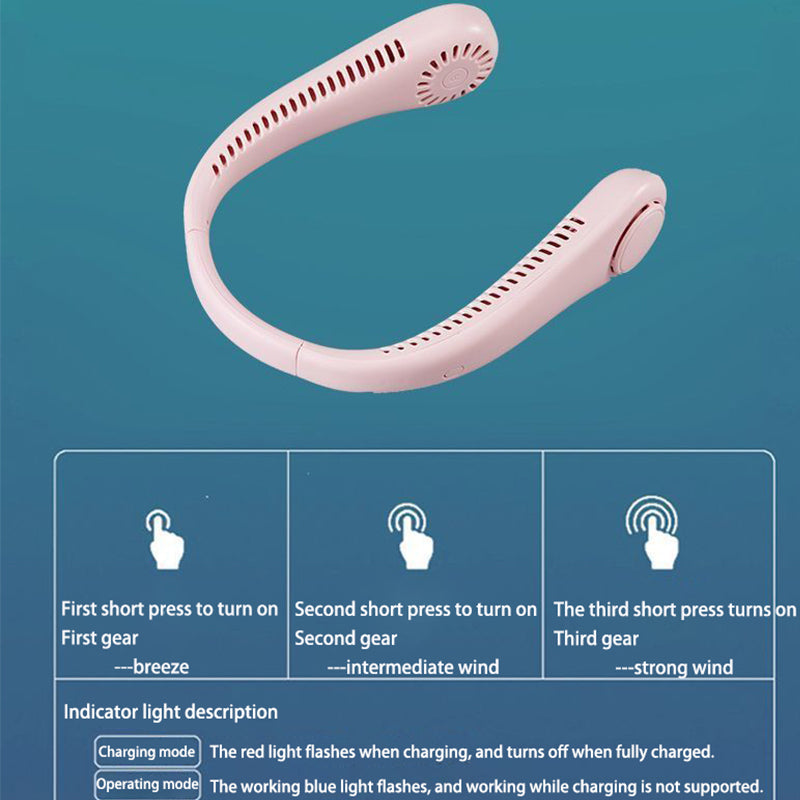 Portable Bladeless Hanging Rechargeable Neck Fan