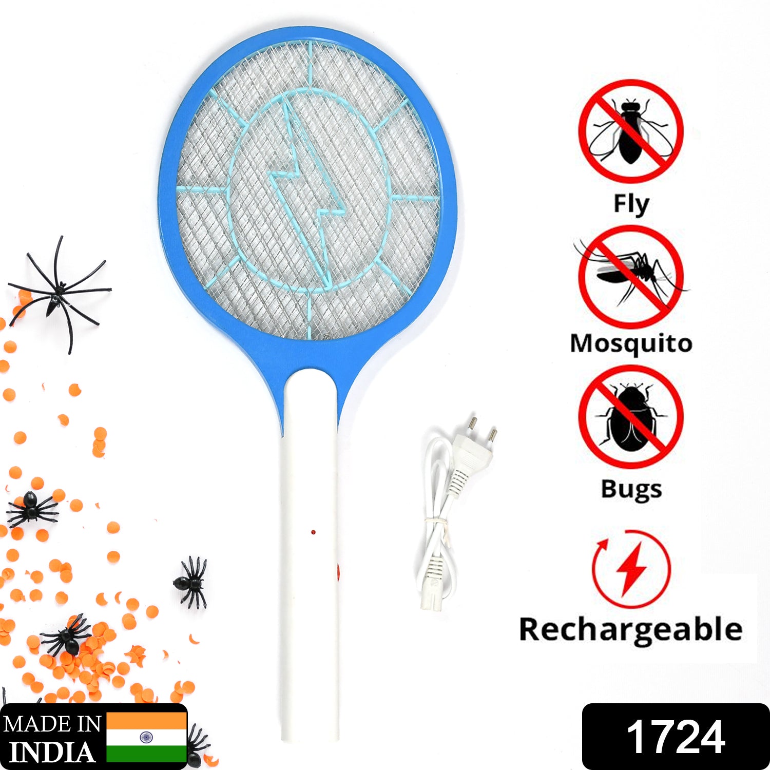 Rechargeable Mosquito Racket | Electric Fly Swatter Bat | Insect Killer (High Performance)
