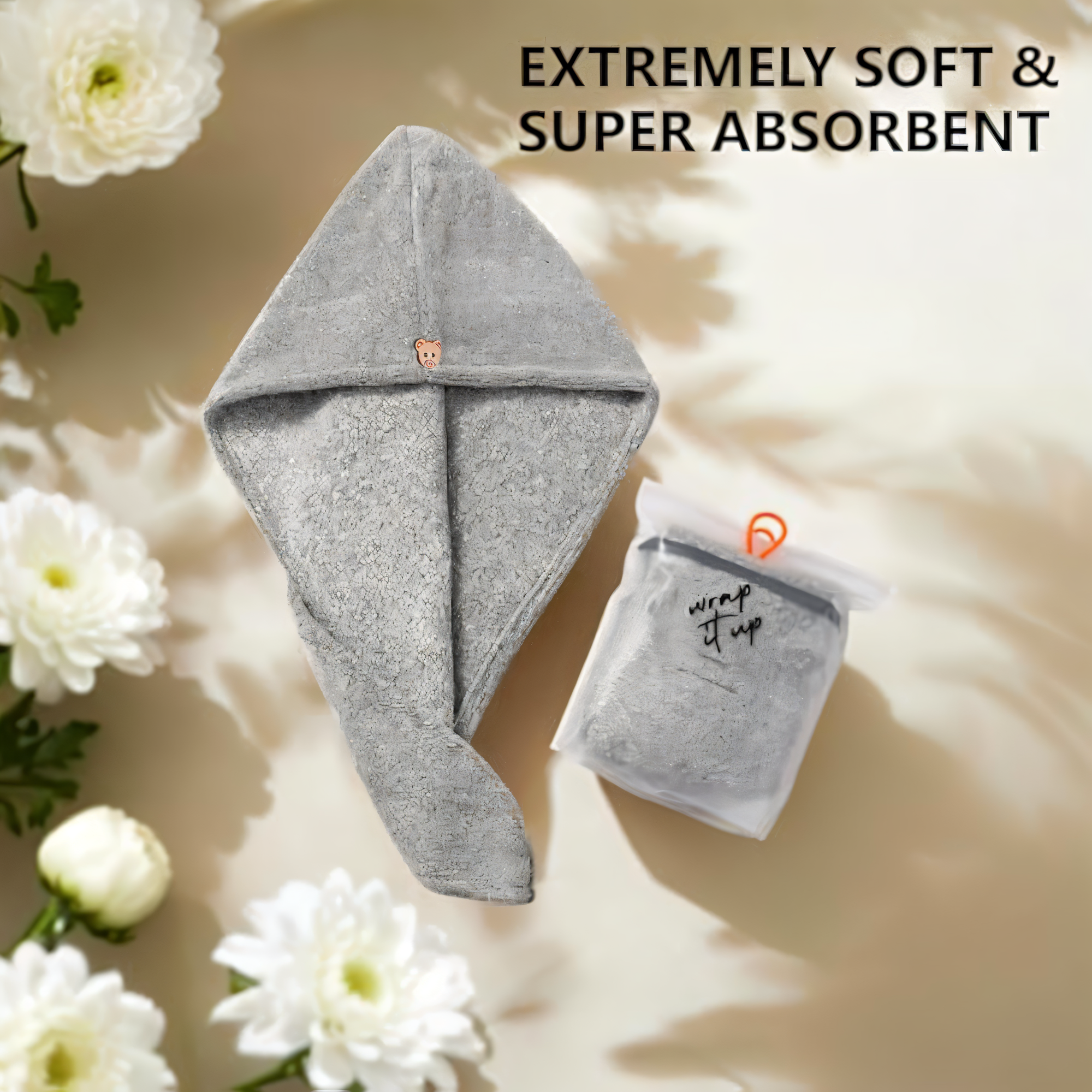 Hair Towel Wrap Quick Dry 100% Cotton