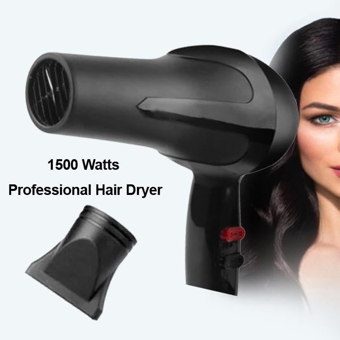 1500W Professional Salon-Grade Hair Dryer – Sleek Black Edition for Perfect Styling