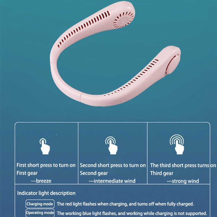 Portable Bladeless Hanging Rechargeable Neck Fan