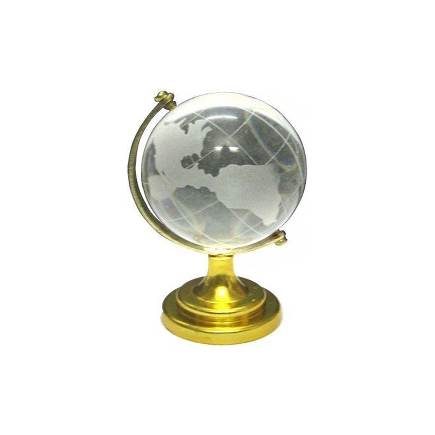 Crystal Globe  World Map 50 Mm With Golden Stand (1 Pc)