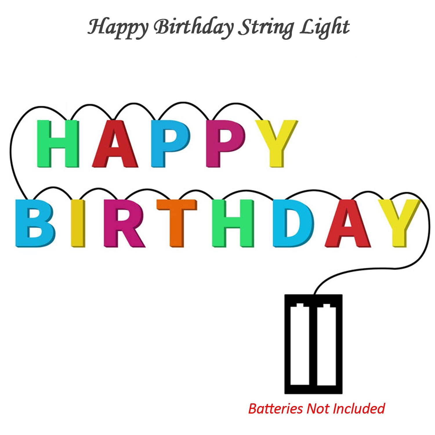 Decoratives Plastic Happy Birthday 13 Led Letter Battery Operated String Lights Outdoor String Lights (Multicolour)