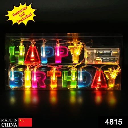 Decoratives Plastic Happy Birthday 13 Led Letter Battery Operated String Lights Outdoor String Lights (Multicolour)