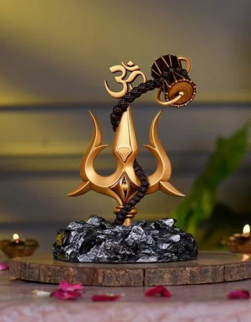 Shiva Trishul & Damru Dashboard Ornament – Divine Power for Your Car