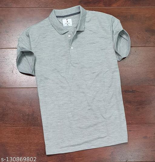 Plane Matty Solid Half Sleeves Mens Polo neck T-Shirt Pack Of 5