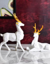 Graceful Lucky Deer Family – Handcrafted Decorative Showpiece for Home & Office Elegance (set of 2 white)