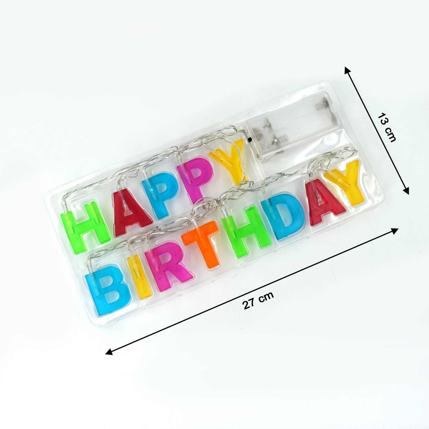 Decoratives Plastic Happy Birthday 13 Led Letter Battery Operated String Lights Outdoor String Lights (Multicolour)